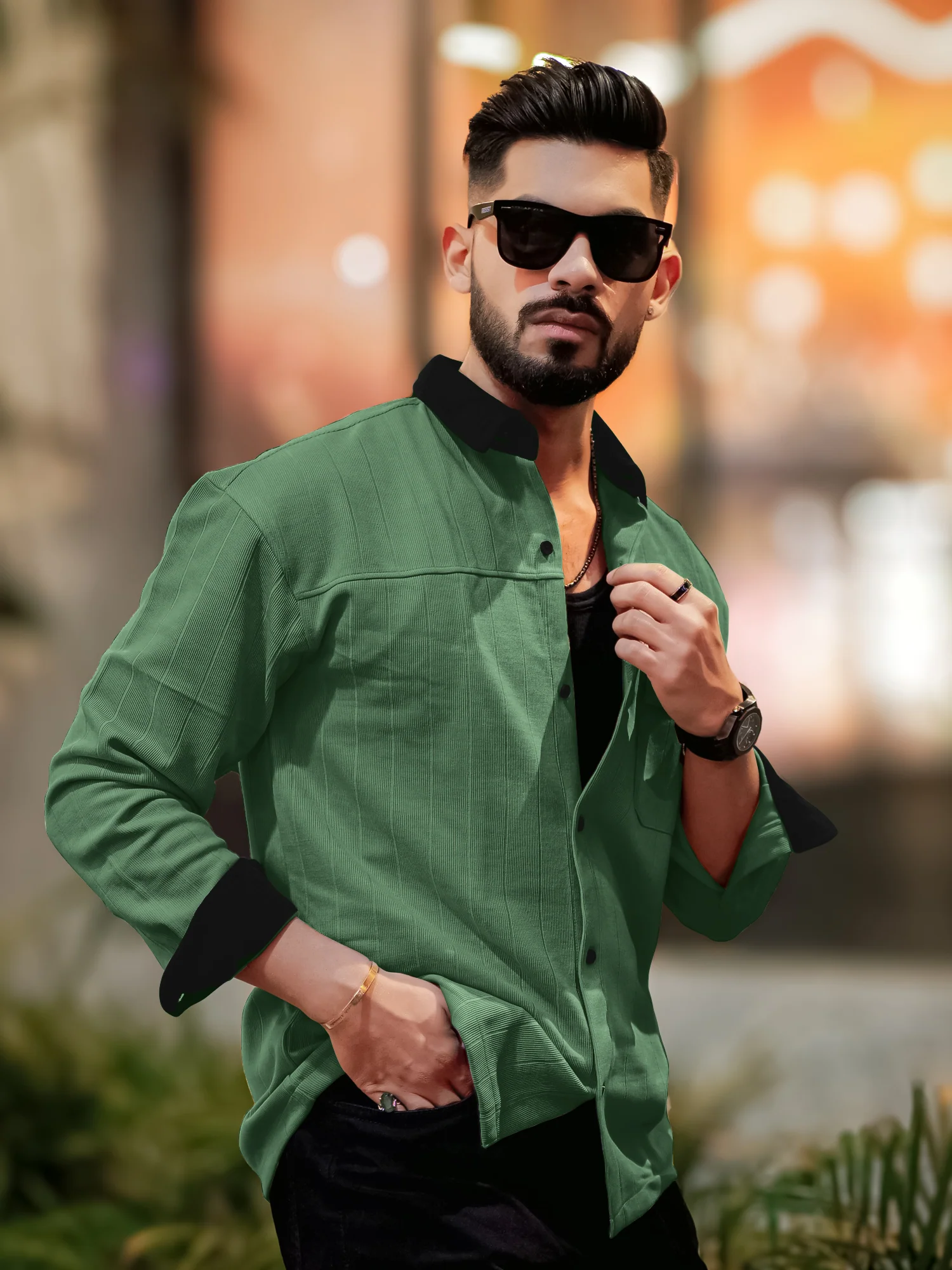 Brooklyn Knit Beige Full Sleeve Shirt