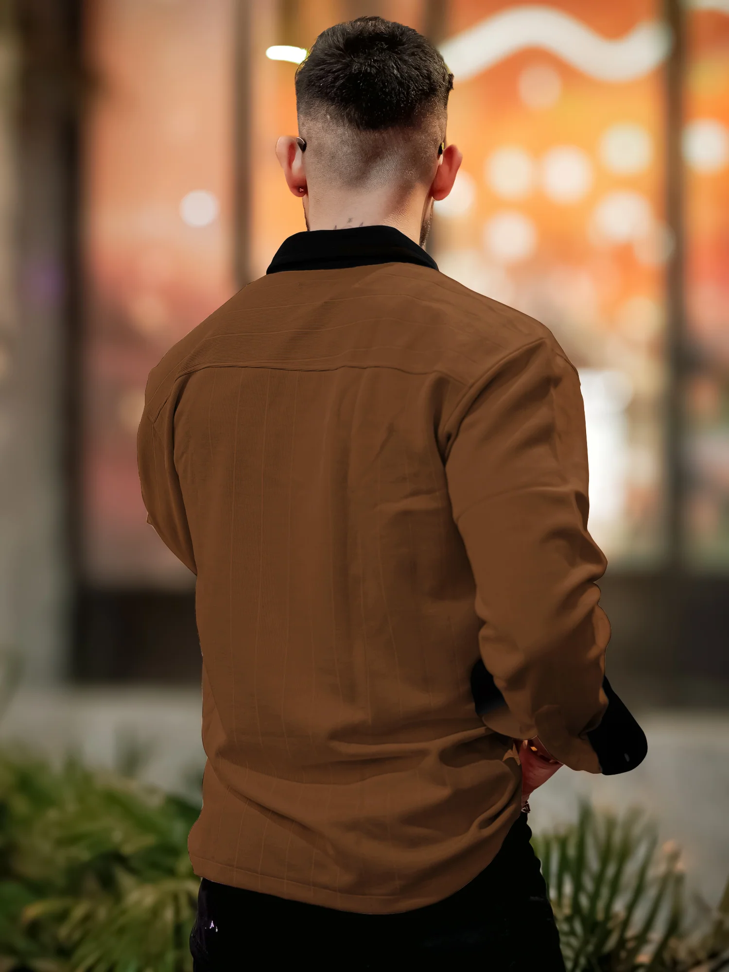 Brooklyn Knit Beige Full Sleeve Shirt