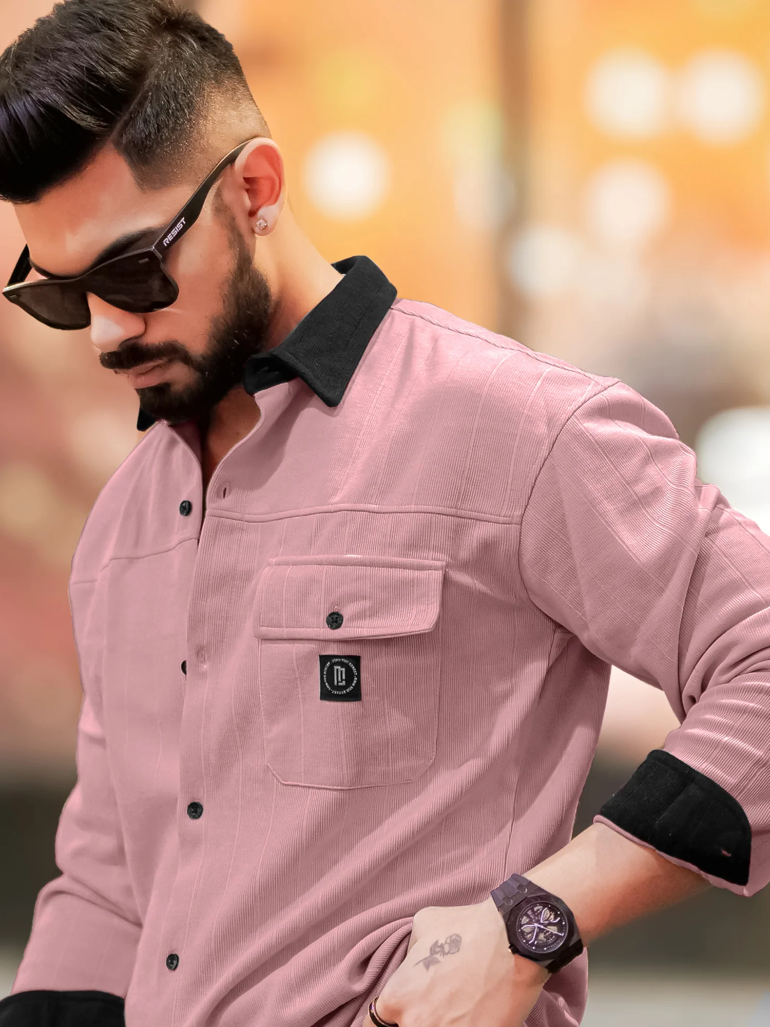 Brooklyn Knit Beige Full Sleeve Shirt
